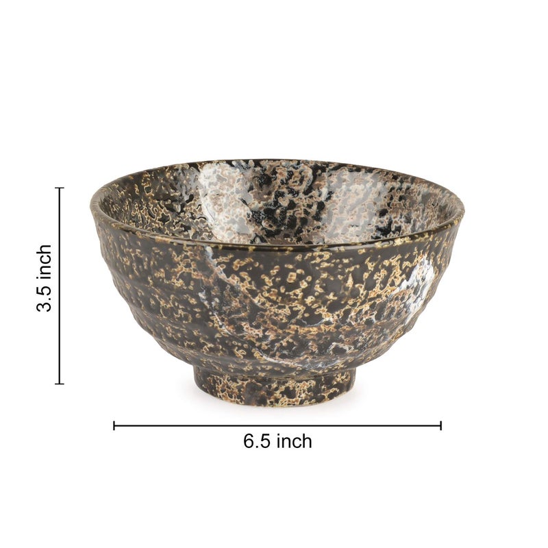 StyleMyWay Handmoulded Studio Pottery Black Serving Cum Snack Bowl | Decorative Bowl for Kitchen - Image 4