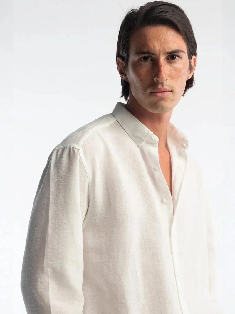 جيستو GIESTO Oversized Button-Up Long Sleeve Shirt