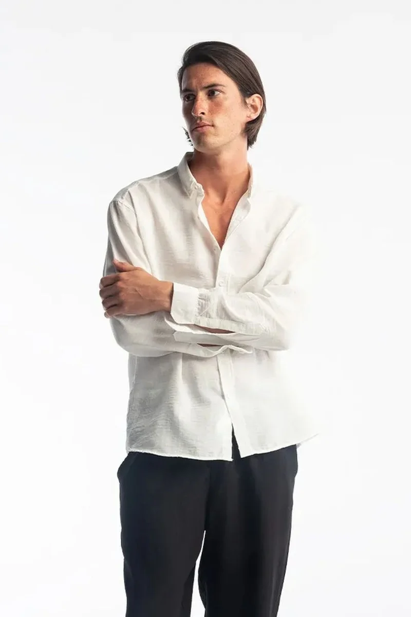 Giesto GIESTO Oversized Button-Up Long Sleeve Shirt