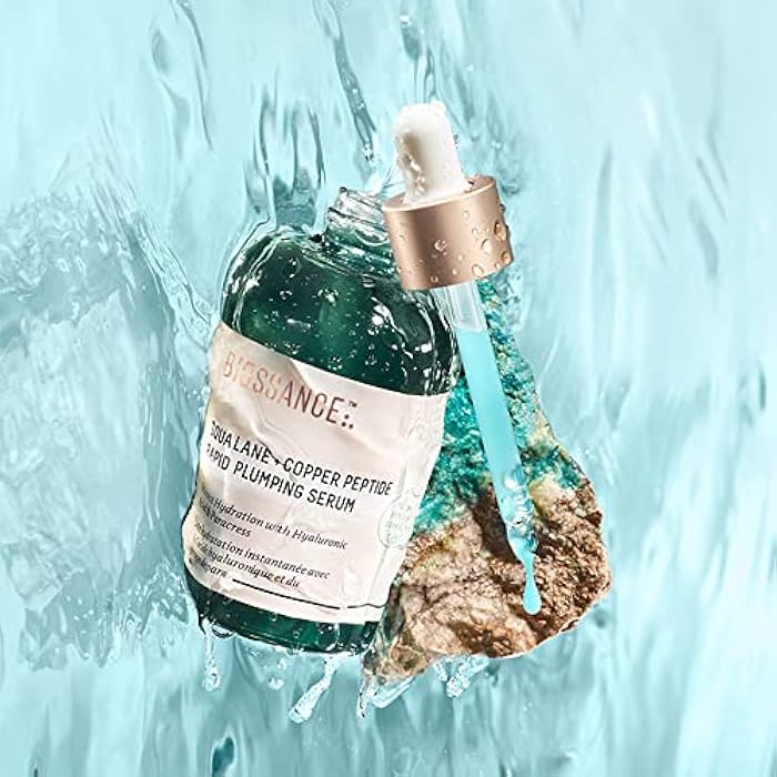 Biossance Squalane + Copper Peptide Rapid Plumping Serum - Face Serum for All Skin Types - Visibly Plumping + Firming Skin, Fine Lines + Wrinkles, Vegan Copper Peptides, Hyaluronic Acid - Image 2
