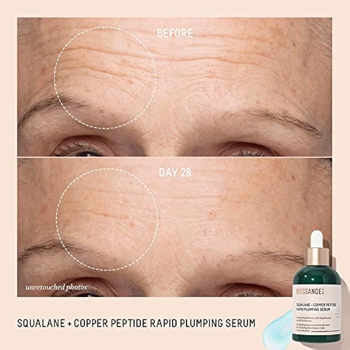 Biossance Squalane + Copper Peptide Rapid Plumping Serum - Face Serum for All Skin Types - Visibly Plumping + Firming Skin, Fine Lines + Wrinkles, Vegan Copper Peptides, Hyaluronic Acid - Image 5