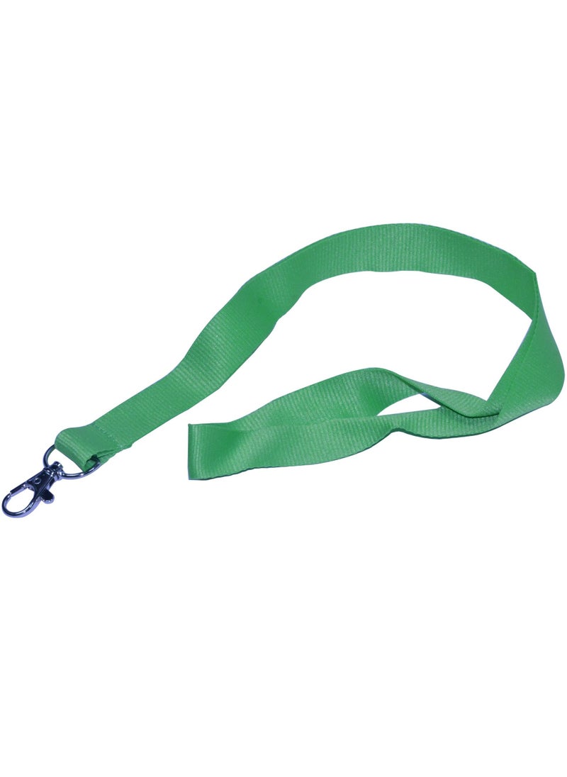 FIS - 10-Piece FIS Flat Lanyard Green with Metal Hook 2X90cm - FSNA05-2CM/10 - Image 1
