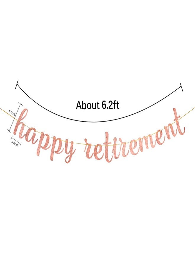 INNORU Glitter Happy Retirement Banner - for Farewell Party Bunting - Leaving Theme - Finally Retiring Party Bunting Decoration Rose Gold - Image 5