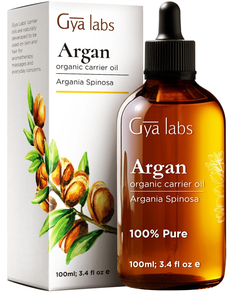 Gya Labs Organic Argan Oil for Hair 100 Pure Natural ColdPressed Moroccan Argan Carrier Oil for Skin Face Nail Lotions Soaps Conditioners 34 Fl Oz Soothing Moisturizing