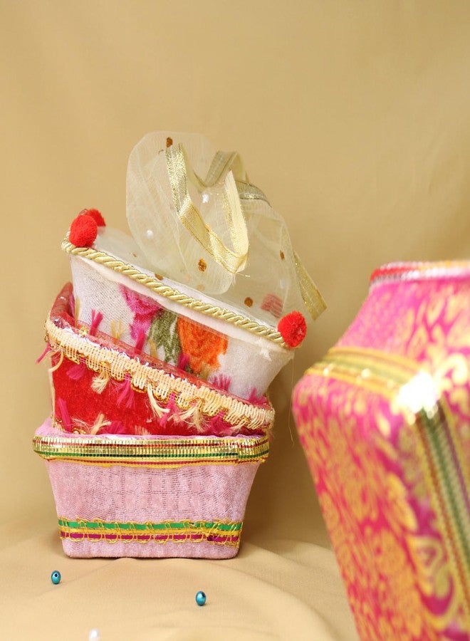 بوكسو سلة زينة صغيرة مصنوعة يدويًا من شبكة بوكسو، سلة/صينية/طبق للتغليف والتقديم للفواكه والحلويات والهدايا (12 قطعة) - Image 1