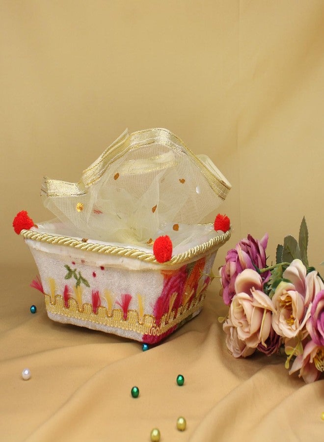 بوكسو سلة زينة صغيرة مصنوعة يدويًا من شبكة بوكسو، سلة/صينية/طبق للتغليف والتقديم للفواكه والحلويات والهدايا (12 قطعة) - Image 3