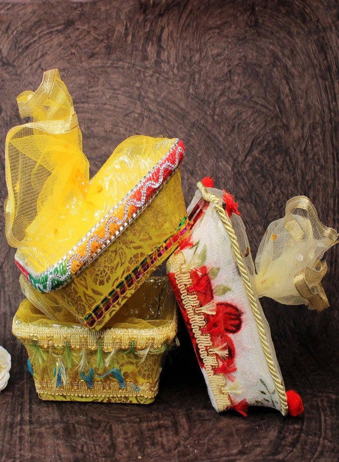 بوكسو سلة زينة صغيرة مصنوعة يدويًا من شبكة بوكسو، سلة/صينية/طبق للتغليف والتقديم للفواكه والحلويات والهدايا (12 قطعة) - Image 5