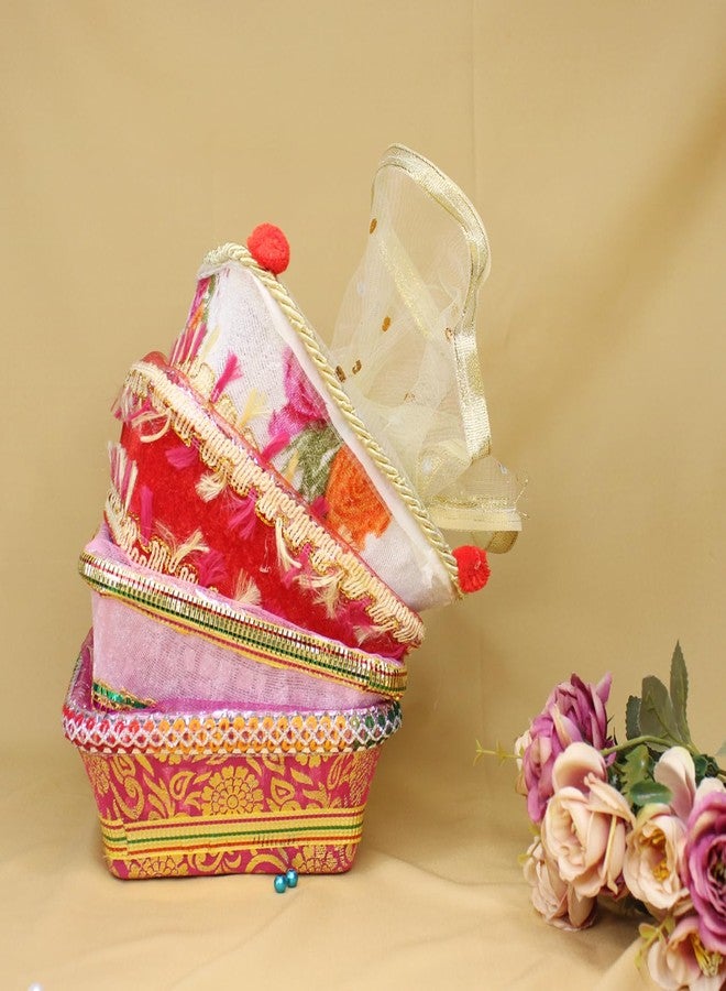 بوكسو سلة زينة صغيرة مصنوعة يدويًا من شبكة بوكسو، سلة/صينية/طبق للتغليف والتقديم للفواكه والحلويات والهدايا (12 قطعة) - Image 4