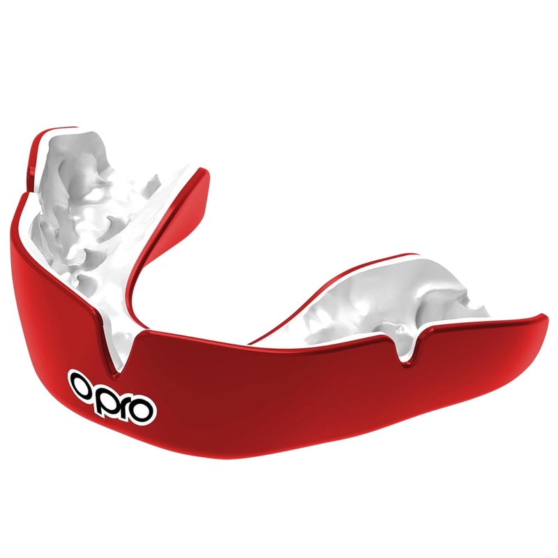 OPRO Instant Custom-Fit Mouth Guard, Dentist-Level Comfort, Protection & Fit - Moldable Mouthguard for Football, Boxing, Rugby, MMA, BJJ, UFC Mouth Piece- Includes Mouth Guard Case (Red/White, Adult) - Image 1