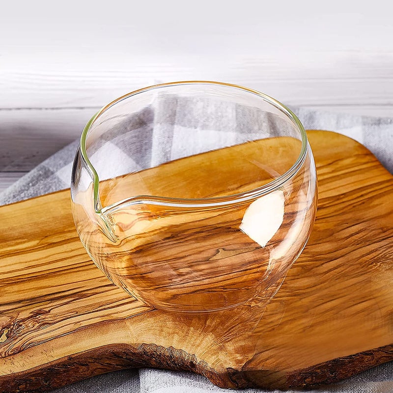 Matcha Bowl with Pouring Spout, Handmade, Thick & Heat-Resistant Clear Matcha Glass, Japanese Style Mixing Bowl for Green Tea, Small Ceremonial Matcha Cup, Easy Whisking Design - Image 3