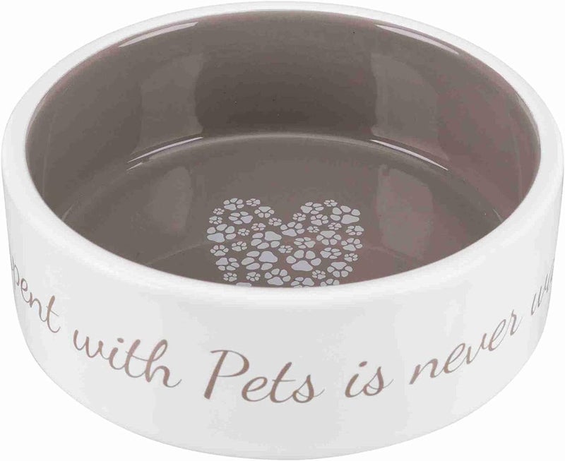 Trixie Pet's Home Ceramic Dog Bowl - Taupe - Image 1