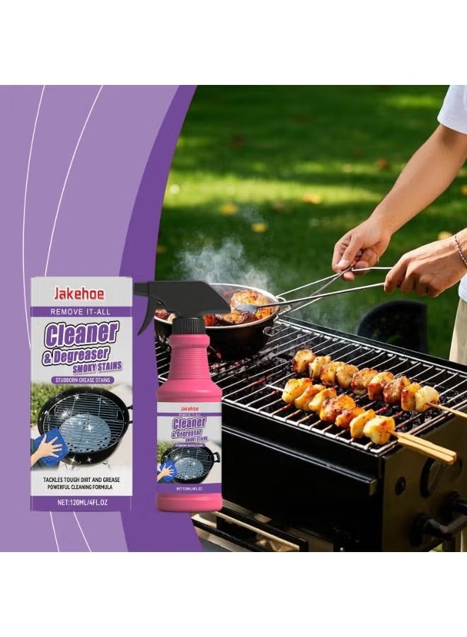 Jakehoe Grill Cleaner & Degreaser Spray, 120ml Heavy-Duty Formula for Stubborn Grease, Smoky Stains and Burnt-On Food on BBQ Grills - Image 2