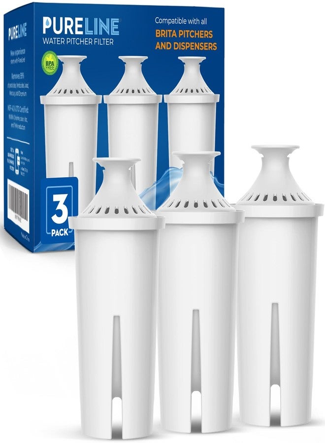 بيور لاين بديل Pureline لفلتر Brita® والأباريق والموزعات، Classic 35557، OB03، Mavea® 107007، بديل لأباريق Brita® Grand وLake وCapri وWave والمزيد (عبوة من 6 قطع) - Image 1