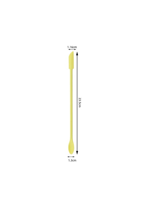 Mini Silicone Double-headed Sharp Scraper Spoon Cosmetic Skin Care Products Extraction Tool Set Including Avocado Jam Scraper-Specifications:Light Yellow# Medium