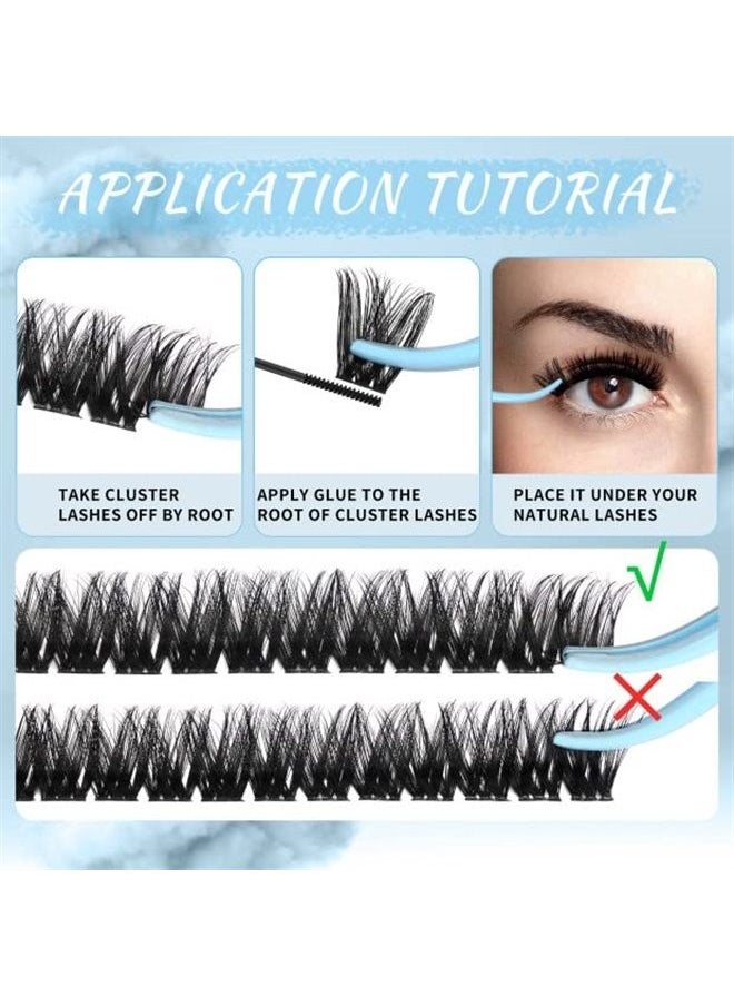 KevKev Lash Clusters 84 Pcs Cluster Lashes Eyelash Clusters DIY Cluster Eyelash Extensions Individual Lashes that Look Like Eyelash Extensions Natural Look Thin Band & Soft (Cirrus,C-8-16mix)  - Image 5