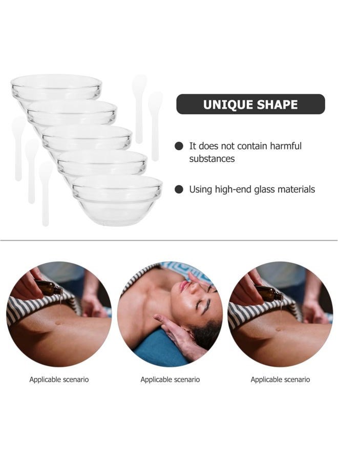 Beaupretty Esthetician Bowl Set Glass Facial Mask Making Bowl Spa Diy Mixing Stirring Bowls Accessory With Stick Spatula - Image 4