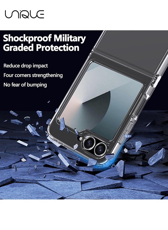 Unique - For Samsung Galaxy Z Flip 6 Case - Transparent Protective Phone Cover with Shockproof Bumper and Anti-Scratch Back (Clear) - Image 1