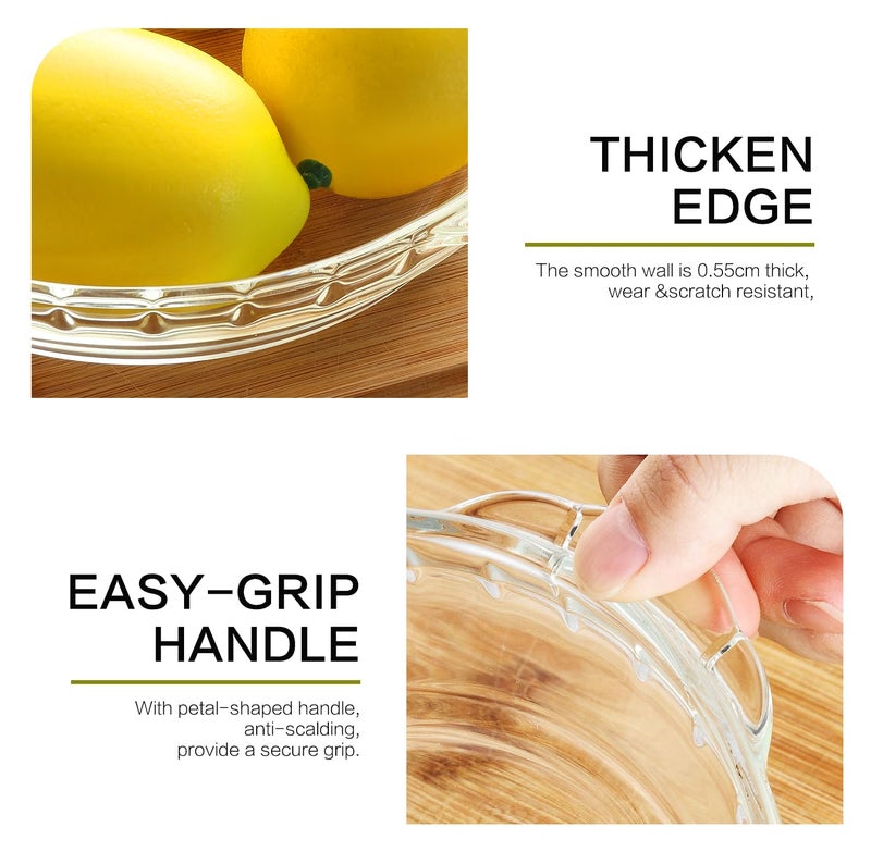 M MCIRCO 4 Packs Glass Pie Plates, MCIRCO Deep Pie Pans Set (7"/8"/9"/10"), Pie Baking Dishes with Handles for Baking and Serving, Clear - Image 5