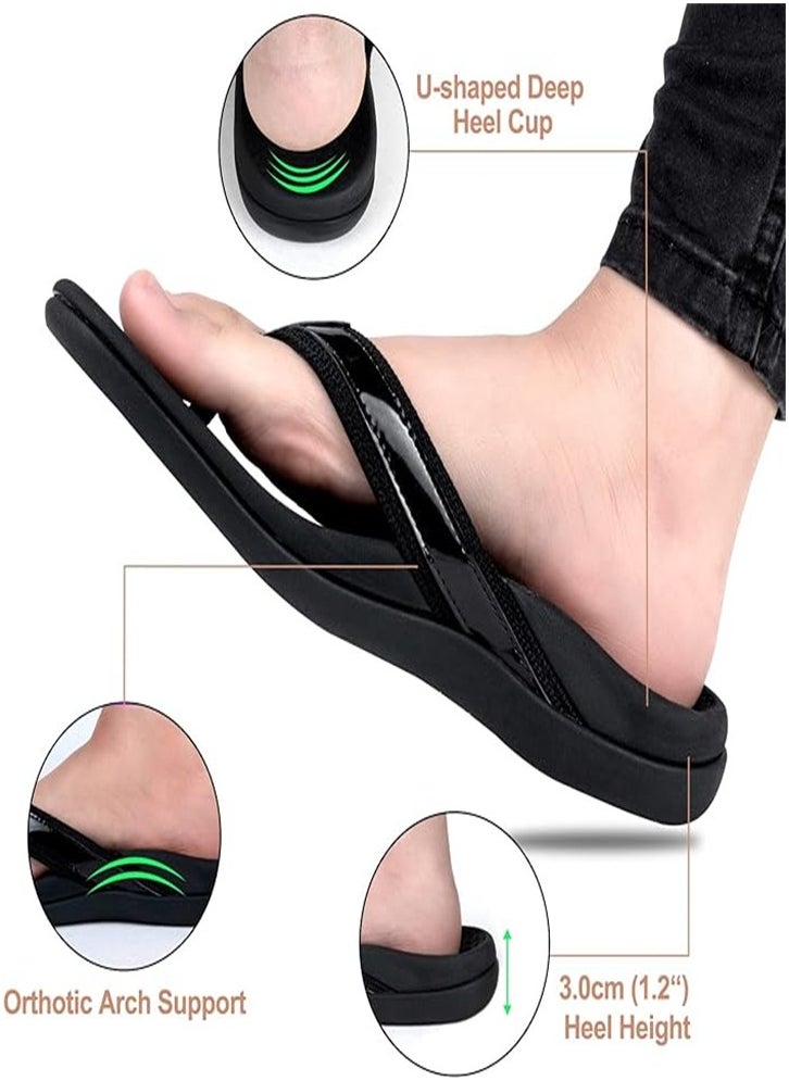 Generic Women's Separated Toe Orthopedic Sandals with Arch Support to Reduce Pressure on Feet, Joints and Back, Relieve Foot Pain, Walking Flip Flops Support Beach Slipper Sandals  - Image 2