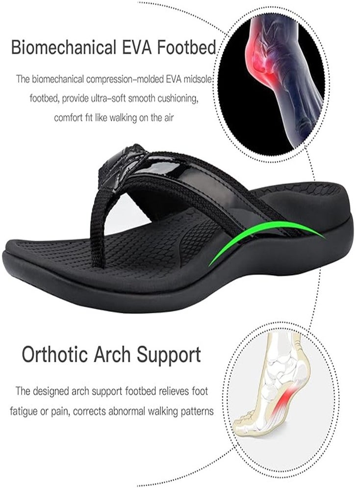 Generic Women's Separated Toe Orthopedic Sandals with Arch Support to Reduce Pressure on Feet, Joints and Back, Relieve Foot Pain, Walking Flip Flops Support Beach Slipper Sandals  - Image 3