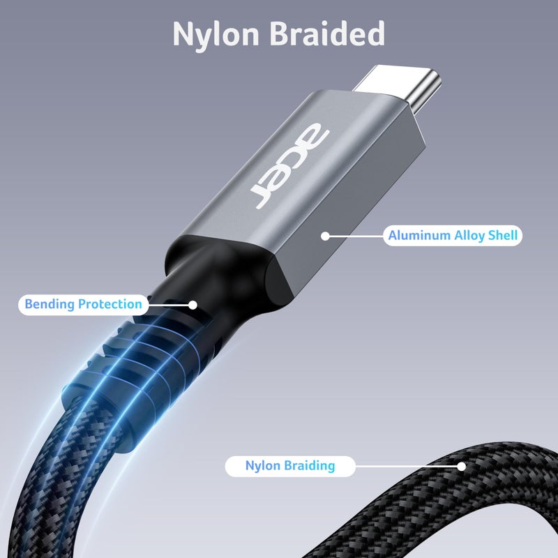 acer USB4 Cable 40Gbps, 8K@60Hz Thunderbolt 4/3 Cable, 240W Fast Charging Braided High Speed USB-C Video Cord Compatible with MacBook, SSD, Docking, iPhone 16 and More (3.3FT) - Image 5