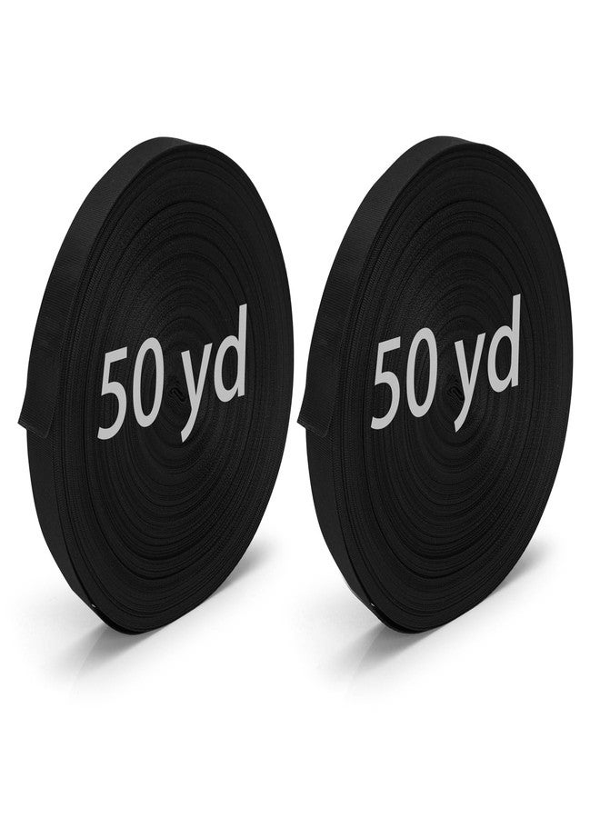 Axigundaone 2 Pcs 1 Inch Nylon Webbing Strap Total 100 Yards, Black Nylon Strap Heavy Duty, Flat Webbing Straping for Seatbelt, Backpack, Gear Repair - Image 1