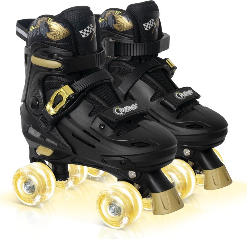 Nattork Adjustable Roller Skates for Kids Boys Girls Teen Youth Age 4-16 Cool Racing Car Indoor Outdoor Gift Idea for Birthdays - Image 1