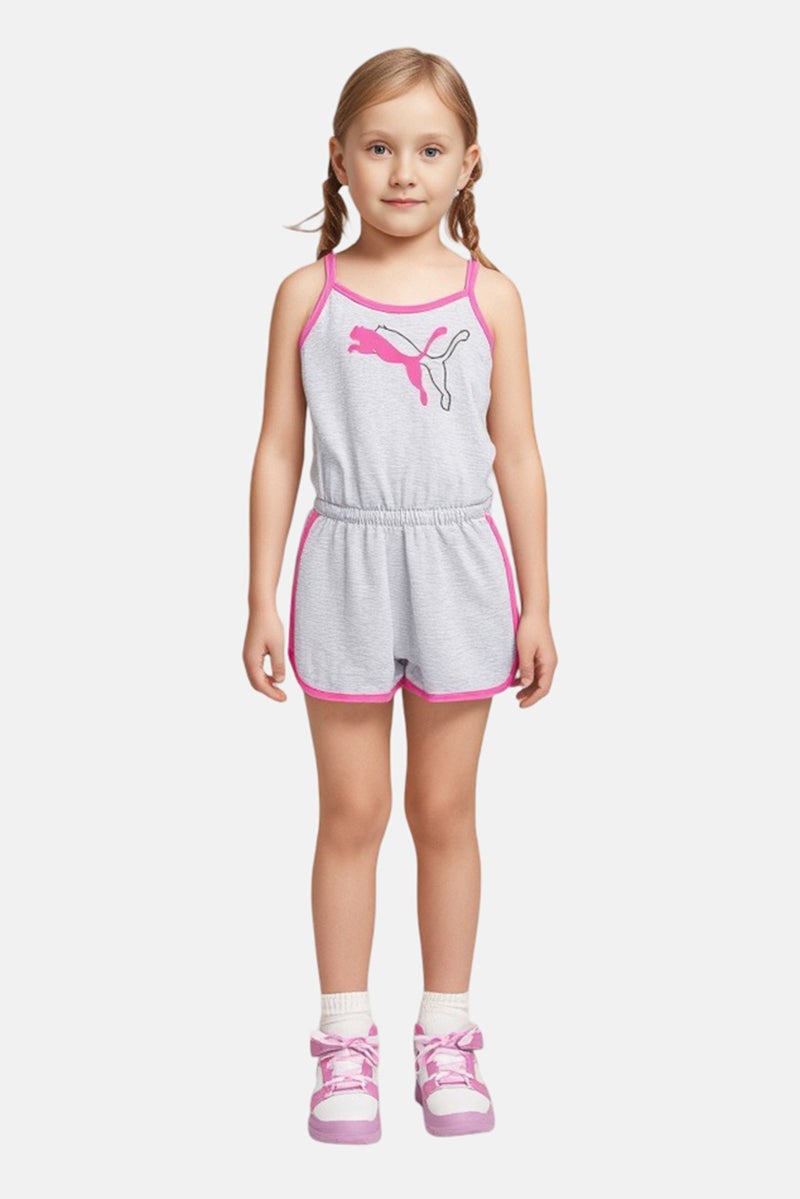 PUMA Kids Girl Sportswear Brand Logo Sleeveless Outdoor Romper, Multicolor - Image 1