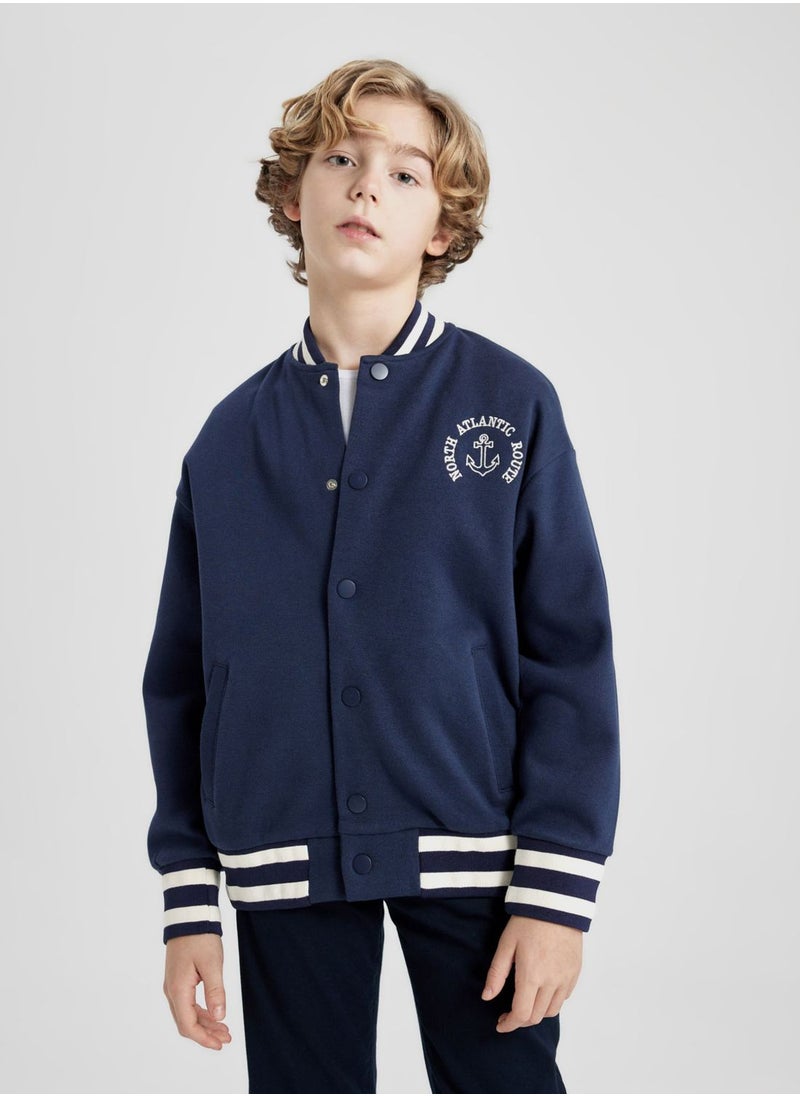 DeFacto Boy Regular Fit Crew Neck Bomber Cardigan  - Image 1