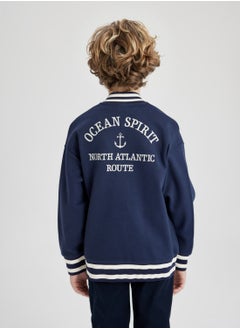 DeFacto Boy Regular Fit Crew Neck Bomber Cardigan  - Image 2