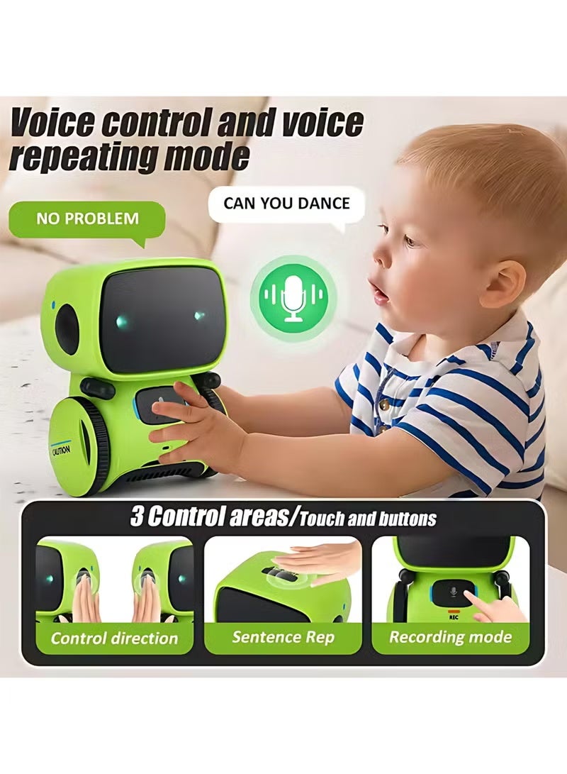 REC Mini Smart Robot Toy for Kids – Voice-Controlled Interactive Talking Robot with Lights  Sounds, Educational Toy for Boys  Girls Ages 3+ (Green) - Image 3
