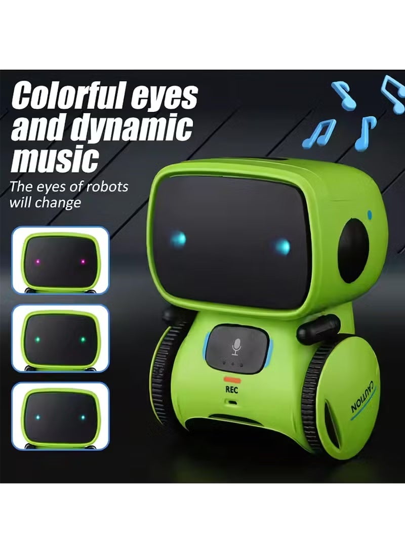 REC Mini Smart Robot Toy for Kids – Voice-Controlled Interactive Talking Robot with Lights  Sounds, Educational Toy for Boys  Girls Ages 3+ (Green) - Image 4