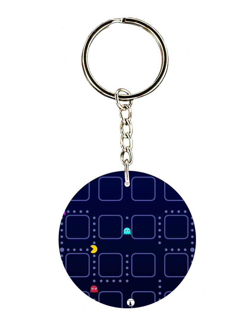 The Video Game Pac-Man Double Side Printed Keychain