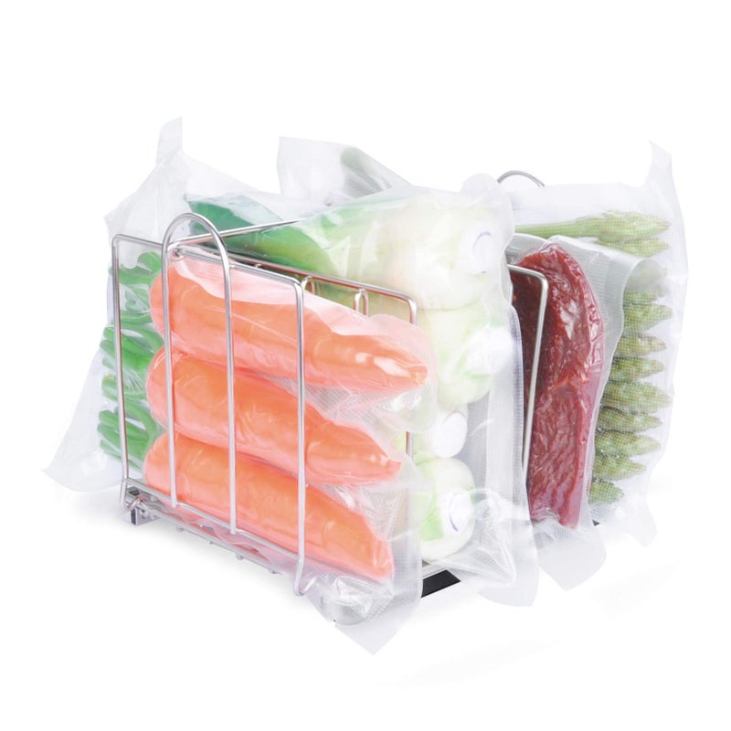 EVERIE Weighted Sous Vide Rack Divider, Improved Vertical Mount Stops Wobbling, 5 Detachable Stainless Steel Dividers and 2 Built-in Holder Dividers - Image 4