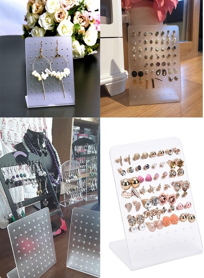 Lokusel 4 Pcs Acrylic 72 Holes Earring Holder Earrings Ear Studs Jewelry Show Plastic Display Rack Stand Organizer Holder Showcase - Image 2