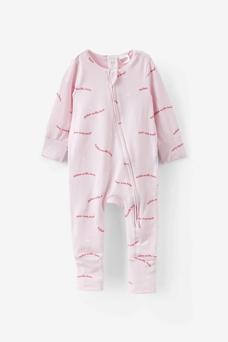 كوتون اون Growie Long Sleeve Zip Romper