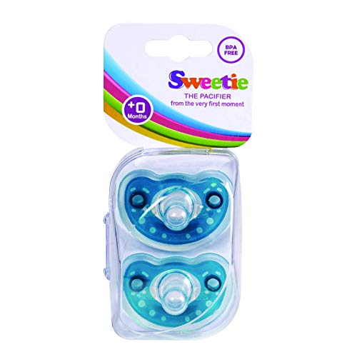 Sweetie Silicone Pacifier Refuser Soother 2 Count (Blue) - Image 2