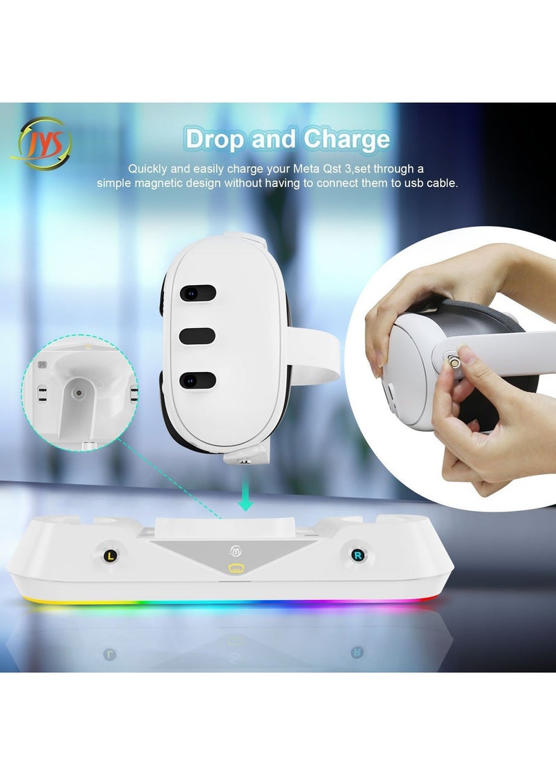 JYS - Oculus Quest3 VR Glasses Grip Magnetic Charging Dock and Meta Quest 3 Colorful Charging Dock - Image 1