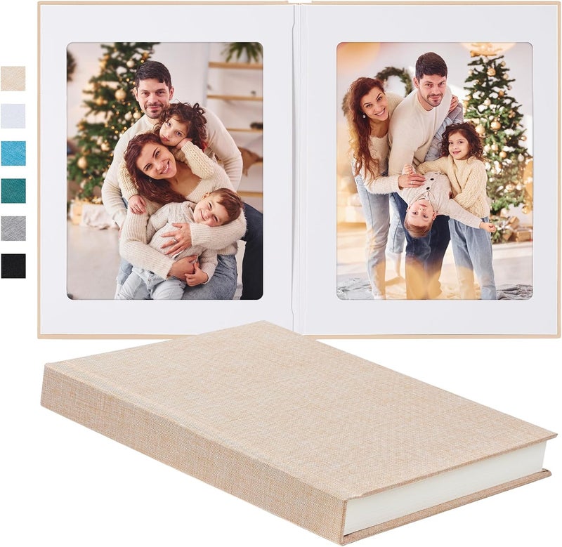 Pssoss Photo Album 8x10 with Writing Space Linen Cover 8x10 Photo Album Book Holds 20 Photos Ideal for Wedding Theme-Album and Baby Photo Albums (Beige,20 Pockets) - Image 1