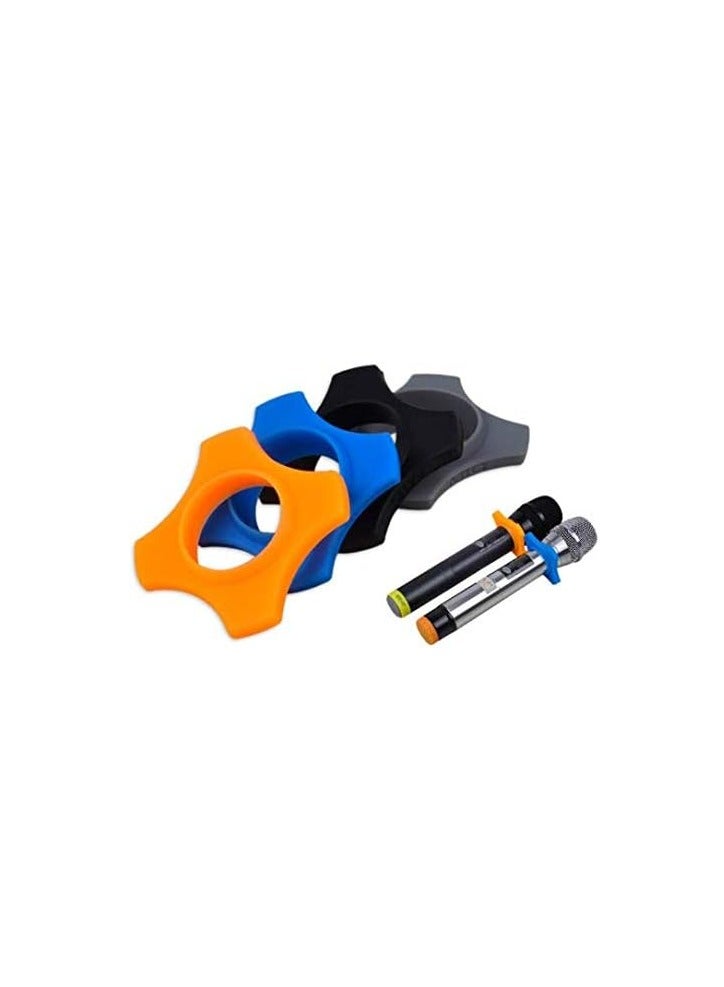 DNHCLL 4 PCS Rubber Microphone Anti-roll, Anti-Fall and Anti-Slip Sleeve KTV Microphone Protection Shockproof Ring Microphone Anti-Slip Ring - Image 1
