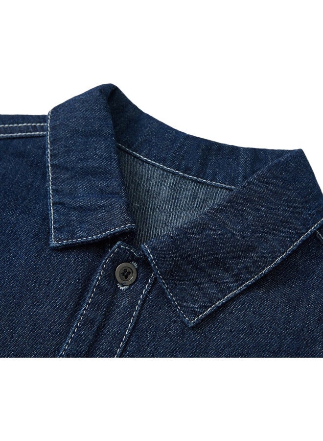 Ask Junior Boys' Jacket Autumn Collection, Denim Jacket For Older Children, Color-Block Trendy Outerwear, Blue, Size 160 - Image 2