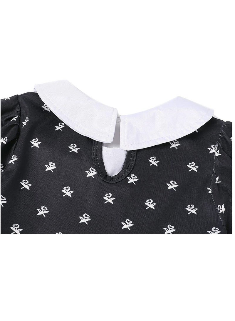 Cosplay Party Dress for Kids, Dress Matches Crossbody Bag, Black and white Polka Dot Dress, Suitable for Costume Parties and Stage Shows - Image 4