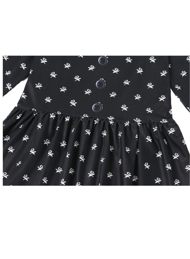 Cosplay Party Dress for Kids, Dress Matches Crossbody Bag, Black and white Polka Dot Dress, Suitable for Costume Parties and Stage Shows - Image 5