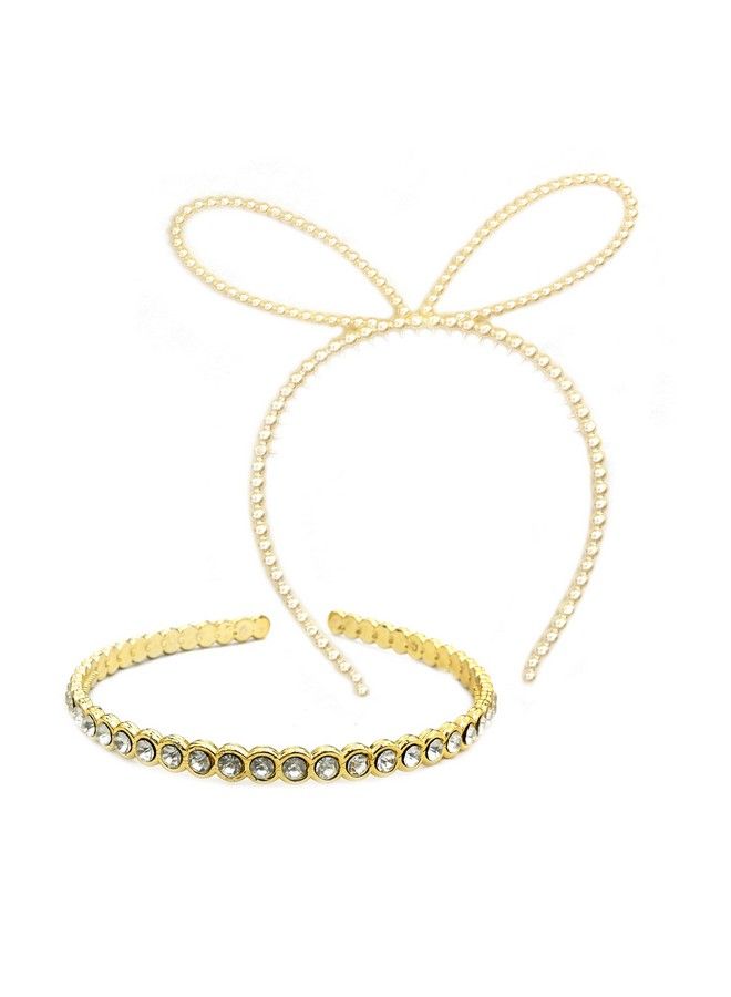 Rapidsflow Combo Of Hair Bands With Pearl And Stone Set Of 2 Pc For Women And Girls - Image 4