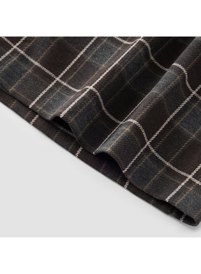 Semir Women's Winter Plaid Faux Wool Easy-care Slit Midi Skirt 101725120003 - Image 2