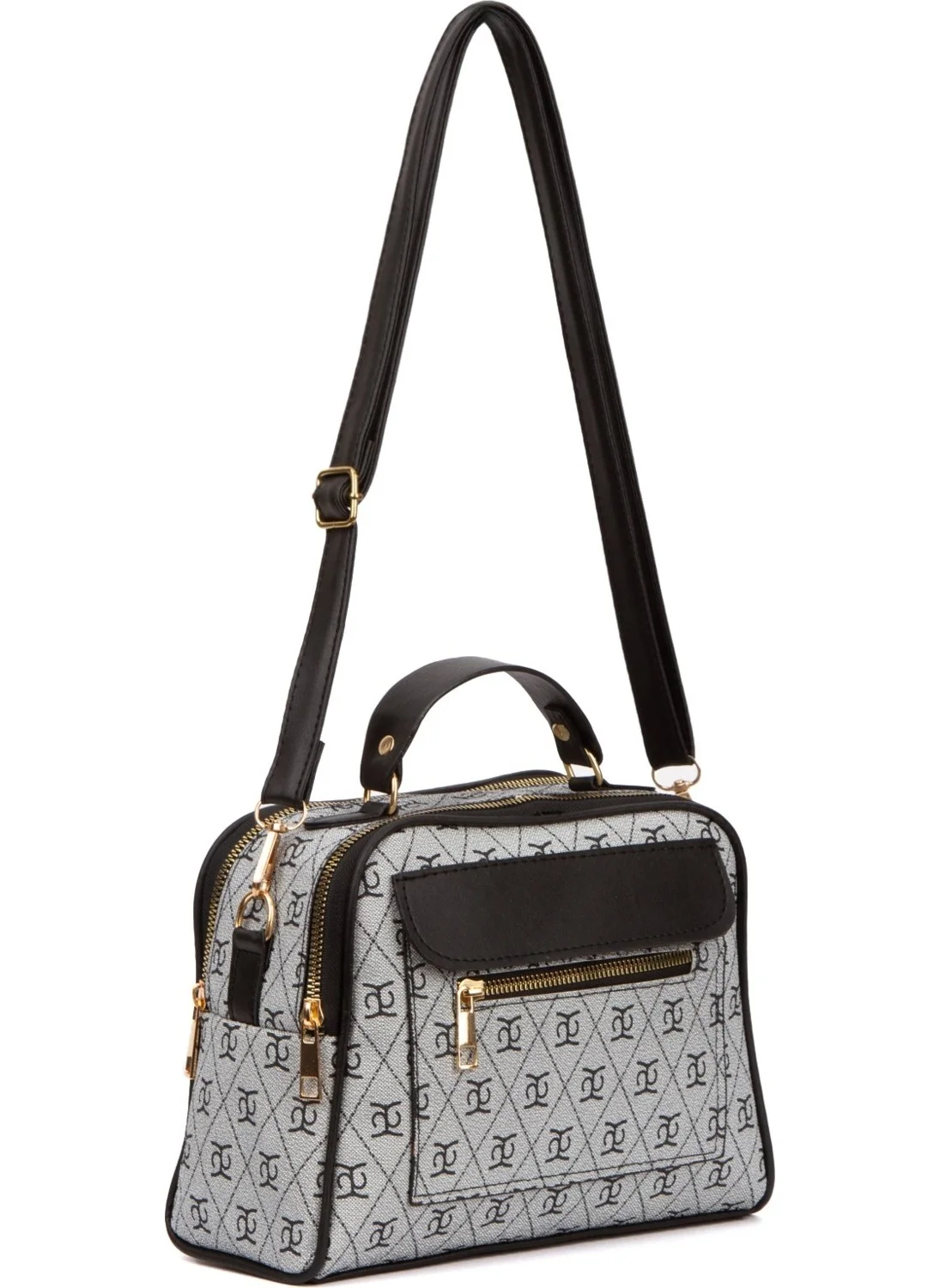 Adelina Bags Women's Patterned Hand and Shoulder Bag Gray