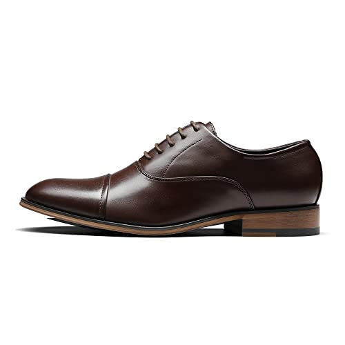 Bruno Marc Men's Lace Up Soft Cap-Toe Formal Dress Shoes,Size 10,Dark Brown,Louis_2 - Image 2
