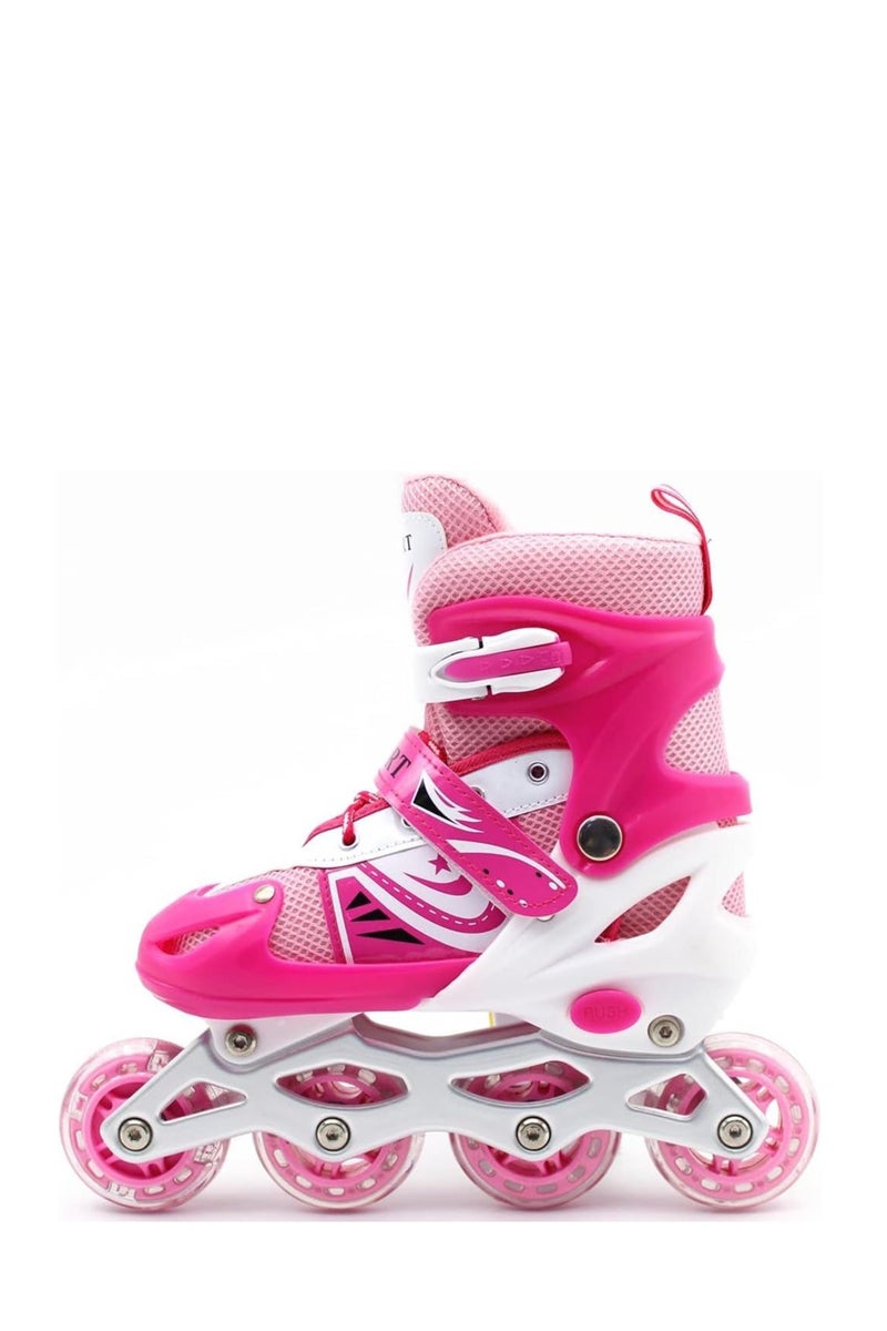 EASY FUTURE Adjustable Inline Skates for Kids with Flashing Wheels – Includes Full Protective Gear Set(Helmet,Knee, Elbow & Wrist)  – 4 Colors & 3 Sizes Available - Image 4