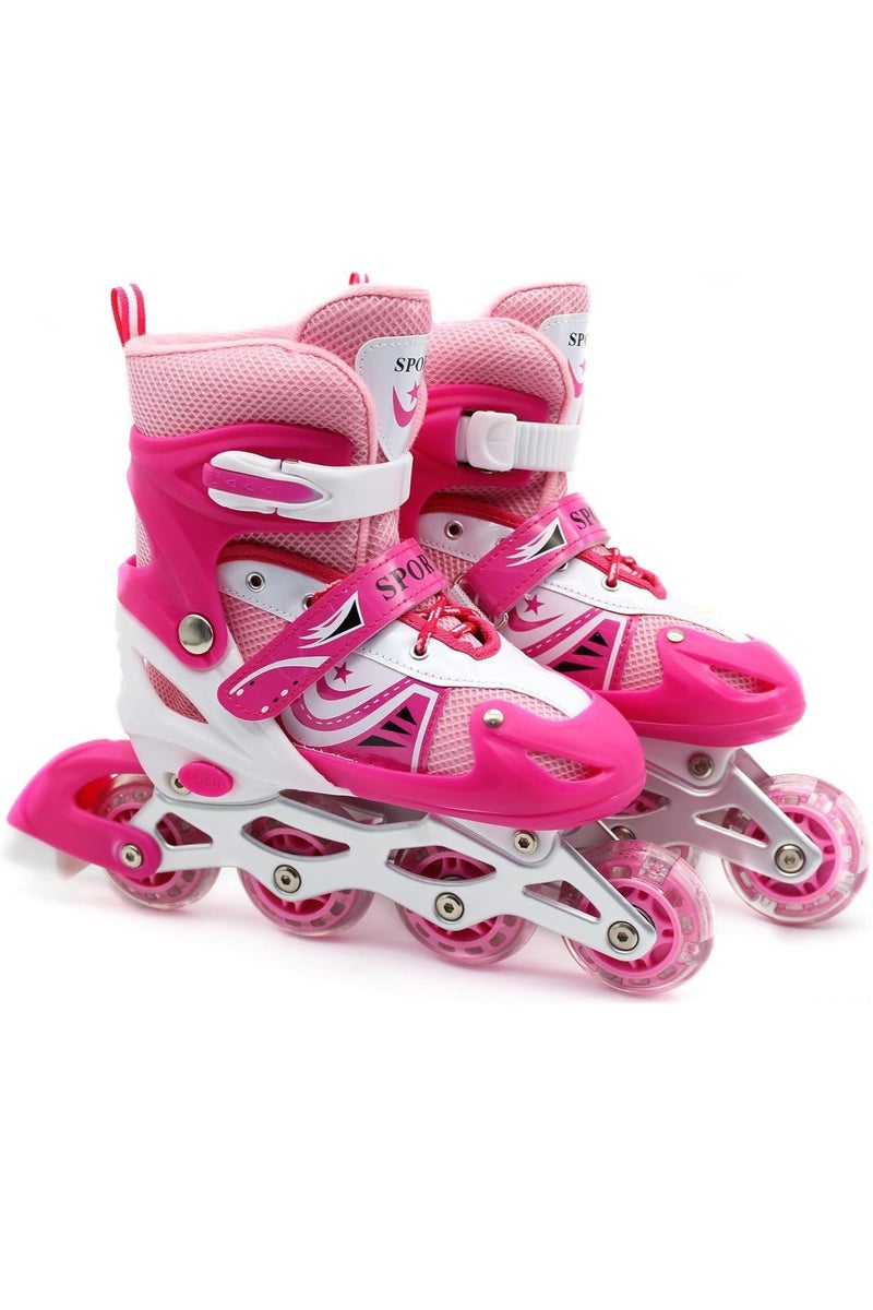 EASY FUTURE Adjustable Inline Skates for Kids with Flashing Wheels – Includes Full Protective Gear Set(Helmet,Knee, Elbow & Wrist)  – 4 Colors & 3 Sizes Available - Image 2