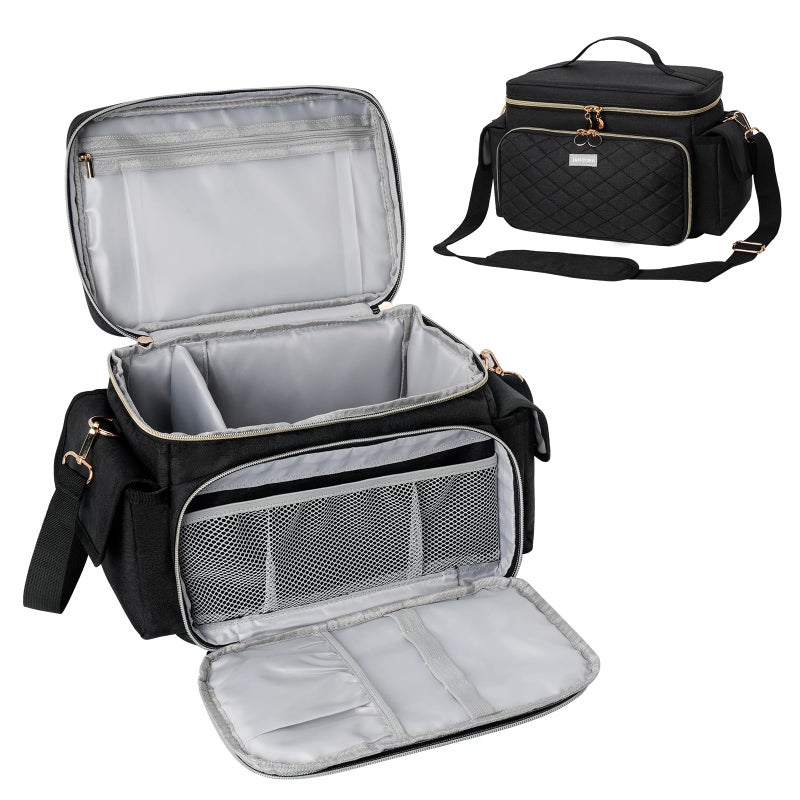 Jaffzora Breast Pump Bag Compatible with Spectra S1 and S2, Breast Pumping Travel Storage Bag for Pumping Essentials and Accessories, Black - Image 1